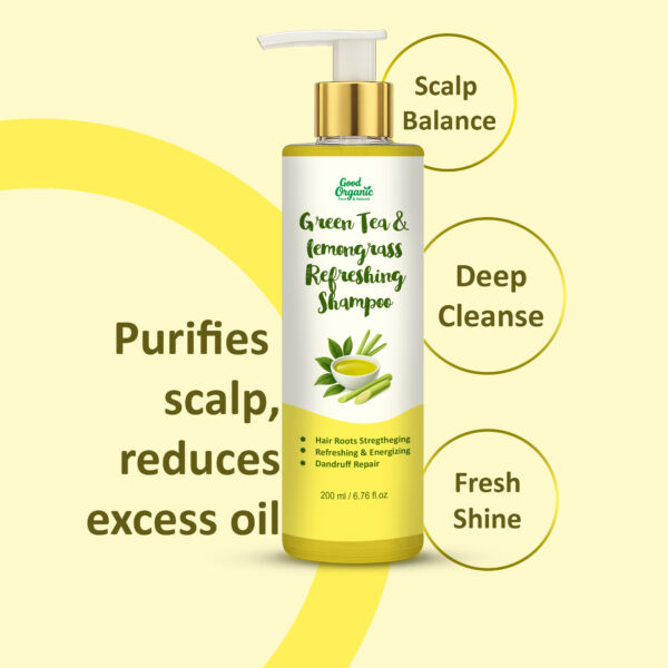 Green Tea and lemongrass refreshing shampoo - Image 2