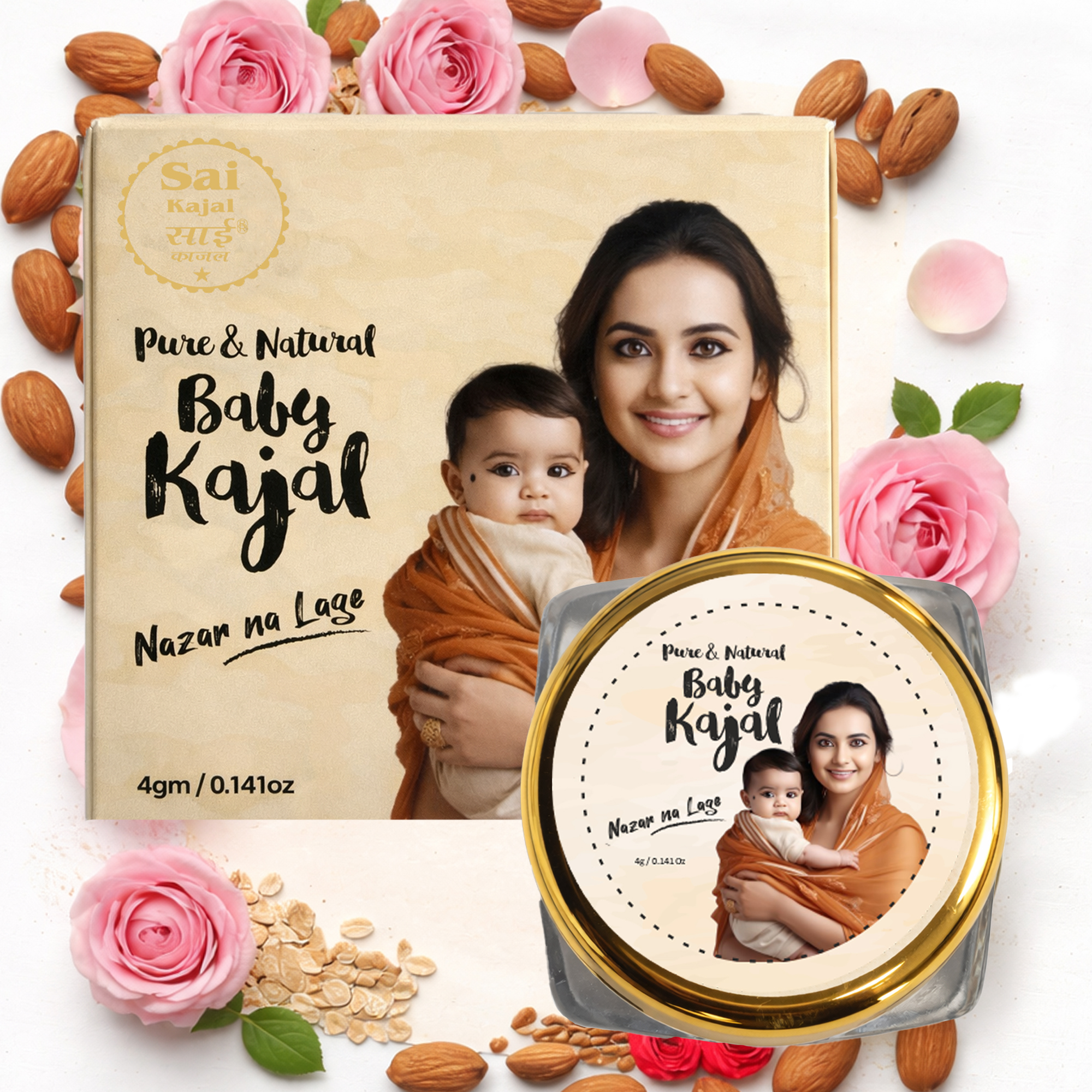 Pack of 1 Rose Sai Baby Kajal for Newborn 4 g - Image 1